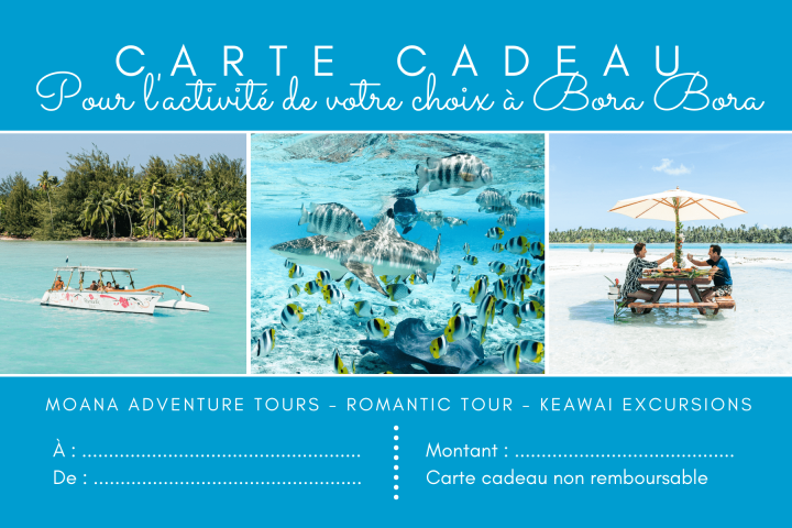 Carte cadeau nominative Moana Adventure Tours