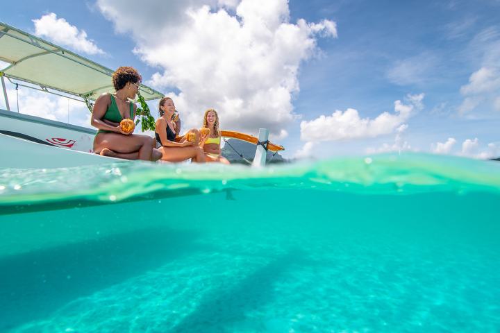 a person swimming in the water